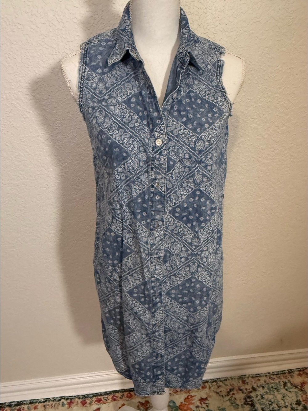 Scully Blue Paisley Bandana Print Shirt